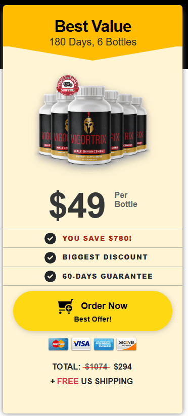 vigortrix 6 bottles price